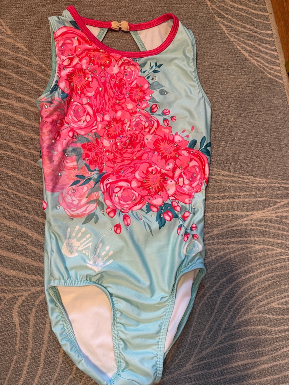 Chalk Warrior Beach Blossoms leotard. Stunning and sparkly! Like new. AXS